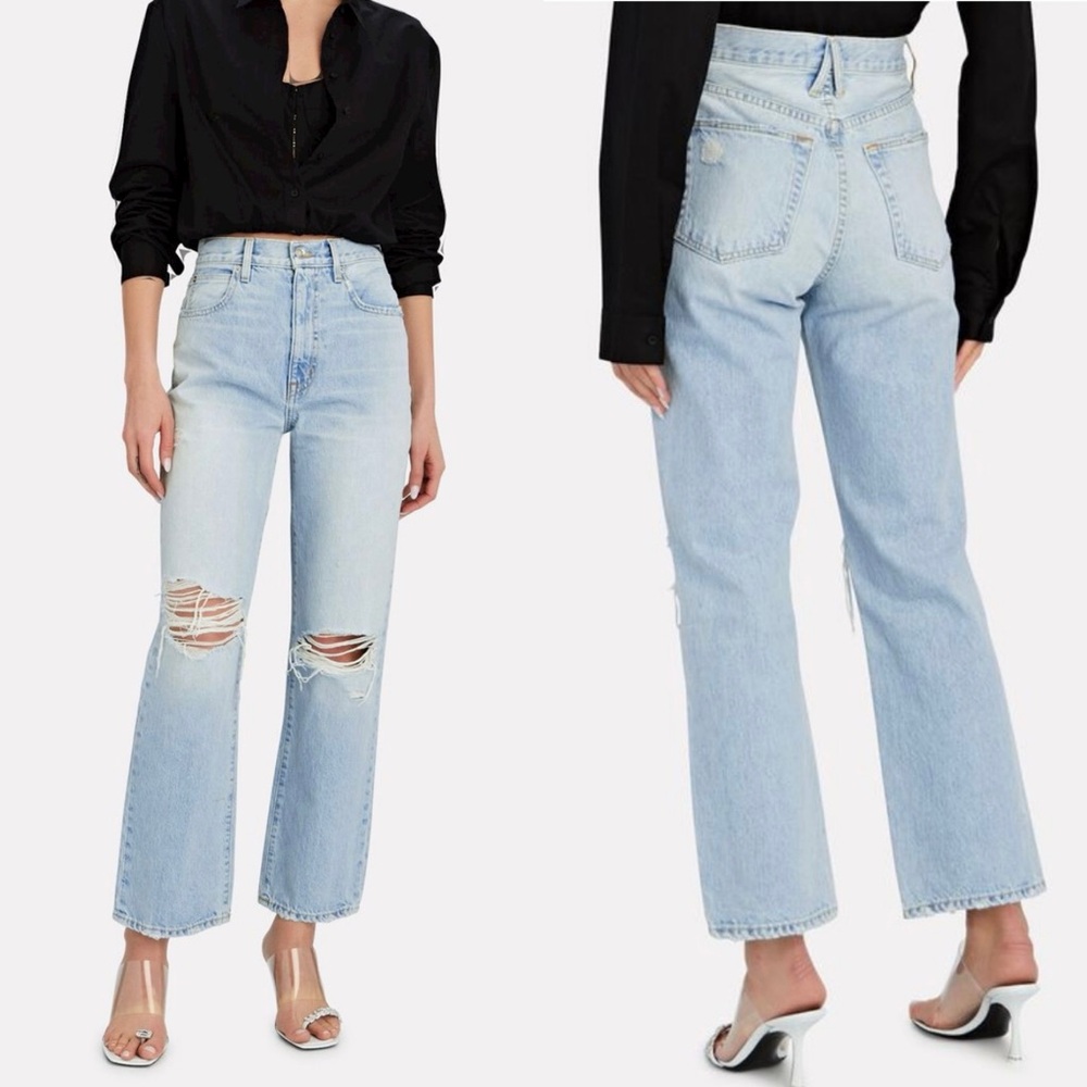 Slvrlake London Straight Leg Jeans Light Wash Sz 26 | Distressed 90s Denim